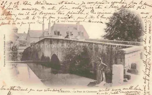 AK / Ansichtskarte Saint-Amand-Montrond Saint-Amand-Mont-Rond 18 Cher Pont-de-Charenton Kanal Bruecke Schloss Frau Baeume Mauer