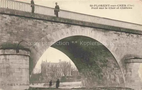 AK / Ansichtskarte St-Florent-sur-Cher Bourges 18 Cher Pont-sur-le-Cher Château Bruecke Schloss Fluss Personen