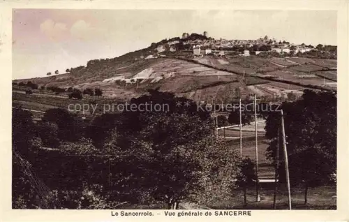 AK / Ansichtskarte Sancerre Bourges 18 Cher Huegel Stadt-auf-Huegel Weinberge Felder Baeume Strasse Leitungsmasten