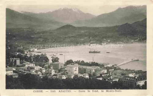 AK / Ansichtskarte AJACCIO 2A Corse-du-Sud Golf Hafen Schiff Stadtansicht Berge Monte-Doro