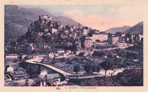 AK / Ansichtskarte Corte 2B Haute-Corse Felsen Altstadt Bruecke Tal Berge Haeuser Zitadelle
