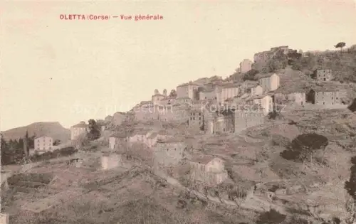 AK / Ansichtskarte Oletta Bastia 2B Haute-Corse Dorfansicht Hangdorf Kirche Kuppel Steinhaeuser Terrassen Pinien Berghuegel