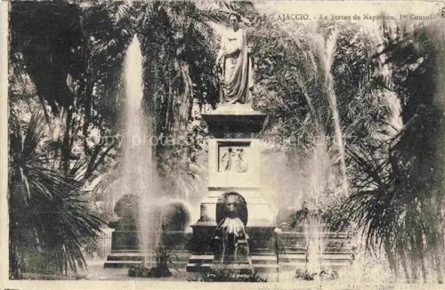 AK / Ansichtskarte AJACCIO 2A Corse-du-Sud Statue-de-Napoléon Brunnen Palmen Park Denkmal Fontaine