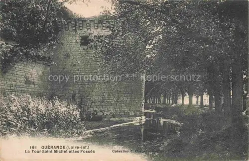 AK / Ansichtskarte Guerande Saint-Nazaire 44 Loire-Atlantique Tour-Saint-Michel Fossés Stadtmauer Wassergraben Baeume mittelalterlich