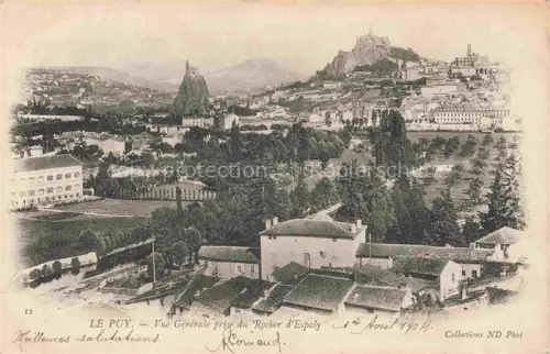 AK / Ansichtskarte Le Puy-en-Velay 43 Haute-Loire Rocher-d Espaly Rocher-Corneille Notre-Dame-de-France Kathedrale Altstadt Felsen Tal Baeume