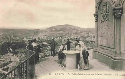 AK / Ansichtskarte Le Puy-en-Velay 43 Haute-Loire Mont-Corneille Table-d Orientation Aussichtsplattform Besucher Salve-Regina Stadtansicht Tal
