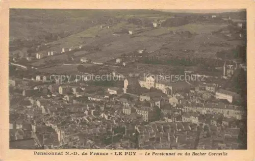 AK / Ansichtskarte Le Puy-en-Velay 43 Haute-Loire Pensionnat-Notre-Dame-de-France Rocher-Corneille Altstadt Daecher Felder Stadtpanorama