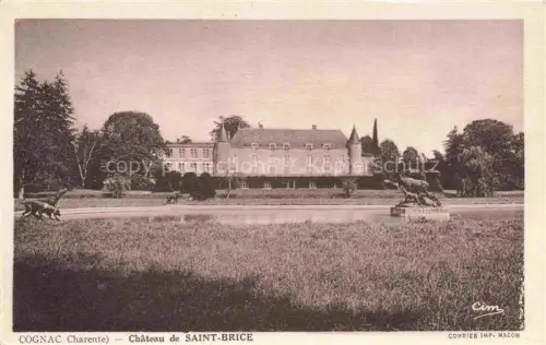AK / Ansichtskarte Oriolles COGNAC 16 Charente Château-de-Saint-Brice Schloss Parkanlage Skulptur Tierstatue Teich Wiese Baeume