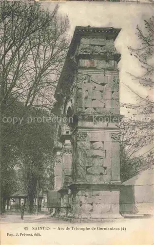 AK / Ansichtskarte SAINTES 17 Charente-Maritime Arc-de-Triomphe-de-Germanicus Triumphbogen Roemisches-Denkmal Baeume Park Kutsche Spazierweg