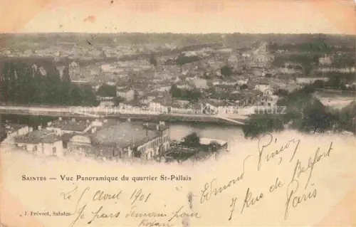 AK / Ansichtskarte SAINTES 17 Charente-Maritime Quartier-St-Pallais Charente Fluss Bruecke Daecher Stadtbild Felder