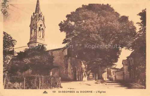 AK / Ansichtskarte St-Georges-de-Didonne ROYAN 17 Charente-Maritime Eglise Kirchturm Baeume Dorfstrasse Mauer