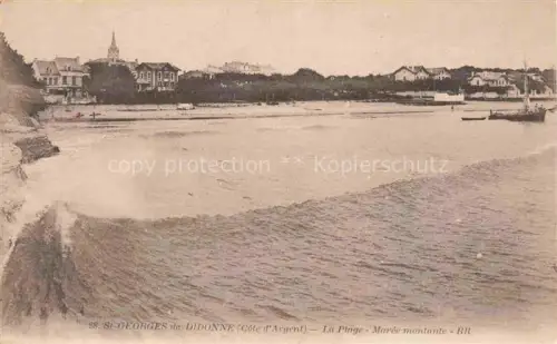 AK / Ansichtskarte St-Georges-de-Didonne ROYAN 17 Charente-Maritime Strand Meer Wellen Kirche Villen Segelboot Plage Marée-montante Côte-d Argent