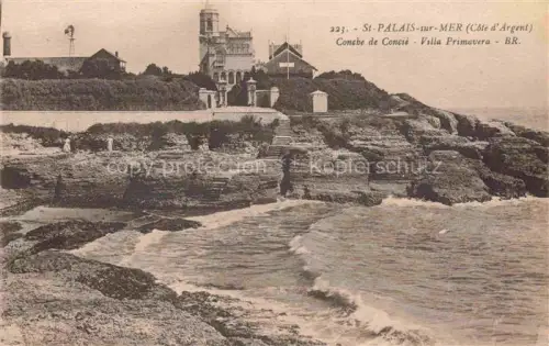 AK / Ansichtskarte ST-PALAIS-SUR-MER 17 Charente-Maritime Conche-de-Concié Villa-Primavera Kueste Felsen Meer Kirche Windmuehle Badegaeste