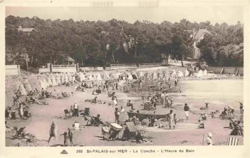AK / Ansichtskarte SAINT-PALAIS-SUR-MER Rochefort 17 Charente-Maritime La-Conche L Heure-du-Bain Strand Badegaeste Strandkoerbe Zelte Villen Kiefernwald