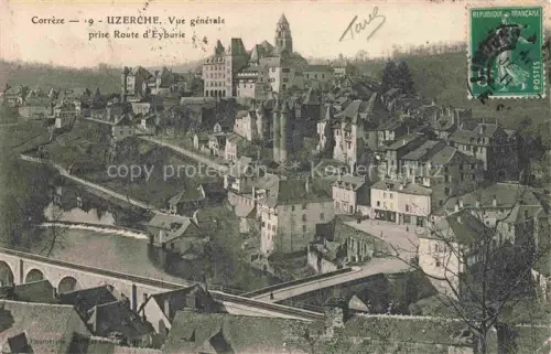 AK / Ansichtskarte Uzerche Tulle 19 Correze Route-d Eyburie Kirchturm Viadukt Altstadt Daecher Fluss Bruecke Haenge