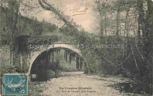 AK / Ansichtskarte Pont de Gibanel Argentat Tulle 19 Correze Pont-de-Gibanel Steinbruecke Fluss Baeume Flussbett Corrèze-Illustrée
