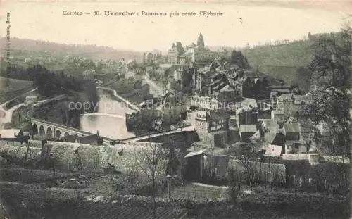 AK / Ansichtskarte Uzerche Tulle 19 Correze Route-d Eyburie Vézère Viadukt Stadtansicht Kirche Altstadt Huegel