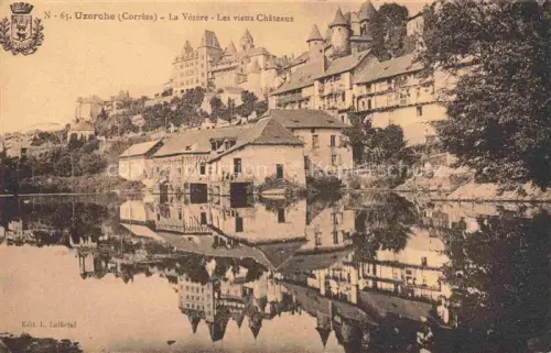 AK / Ansichtskarte Uzerche Tulle 19 Correze Vézère Châteaux Tuerme Fluss Spiegelung Muehle Altstadt Wappen