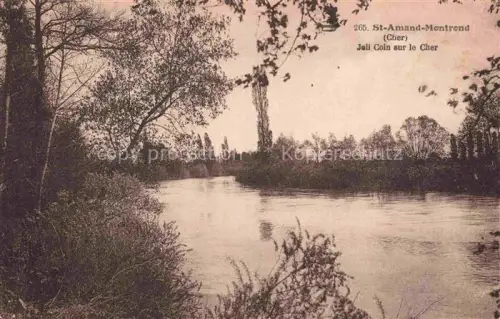 AK / Ansichtskarte Saint-Amand-Montrond Saint-Amand-Mont-Rond 18 Cher Cher Flussufer Baeume Pappeln Ufervegetation Joli-Coin-sur-le-Cher