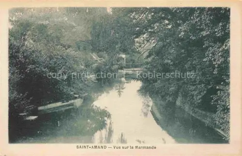 AK / Ansichtskarte Saint-Amand-Montrond Saint-Amand-Mont-Rond 18 Cher Vue-sur-la-Marmande Fluss Boote Baeume Ufer Kanal