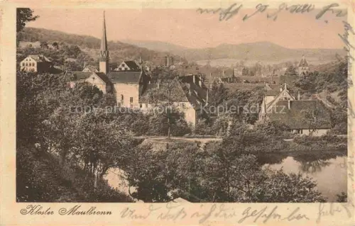 AK / Ansichtskarte Maulbronn Kloster Kirchturm Teich Baeume Stadtansicht Daecher
