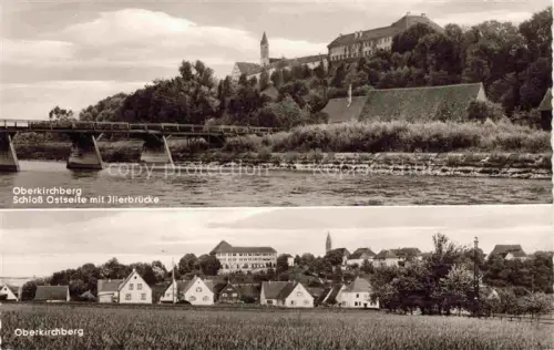 AK / Ansichtskarte Oberkirchberg Illerkirchberg Alb-Donau-Kreis BW Schloss Illerbruecke Fluss Dorfansicht Kirchturm Baeume