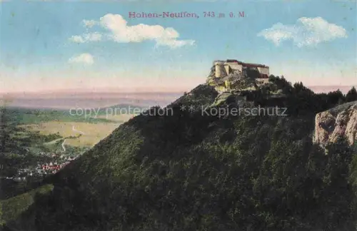 AK / Ansichtskarte Hohen-Neuffen (Burg) Neuffen Esslingen BW Hohen-Neuffen Burg Felsen Wald Tal Dorf Huegel koloriert
