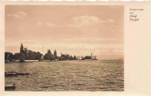 AK / Ansichtskarte Langenargen Bodensee Schloss-Montfort Bodensee Seeufer Baeume Boote Wolken
