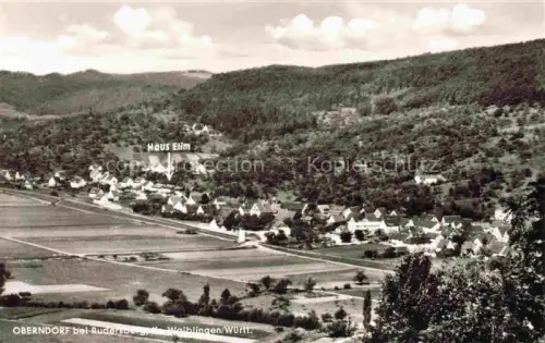 AK / Ansichtskarte Oberndorf Rudersberg Waiblingen Rems-Murr-Kreis BW Kurheim-Elim Haus-Elim Panorama Dorf Felder Wald Huegel