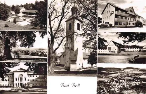 AK / Ansichtskarte BAD BOLL  Goeppingen BW Kirchturm Kurhaus Hotel Panorama Baumreihe Park