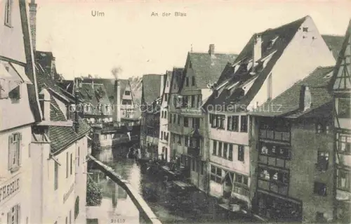 AK / Ansichtskarte ULM  Donau BW An-der-Blau Fachwerkhaeuser Kanal Bruecke Altstadt Fachwerkgebaeude