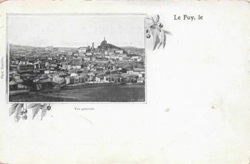 AK / Ansichtskarte Le Puy-en-Velay 43 Haute-Loire Stadtpanorama Felsen Madonnenstatue Kathedrale Daecher Huegel Felder