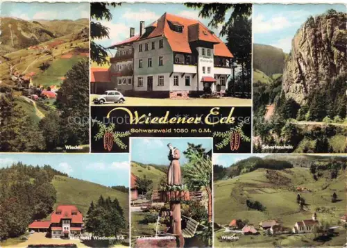 AK / Ansichtskarte Wiedener-Eck Wieden Schoenau BW Wiedener-Eck Berghotel Schwarzwald Schartenstein Antonibrunnen Wieden Wintersportplatz Hoehenluftkurort Berge