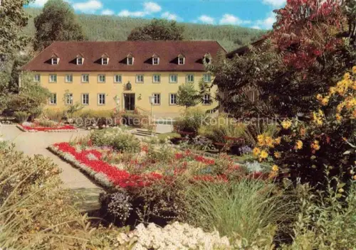 AK / Ansichtskarte Bad Bocklet Bad Kissingen Bayern Badehaus Kurpark Blumengarten Kurgebaeude Stahlquelle Waldlage
