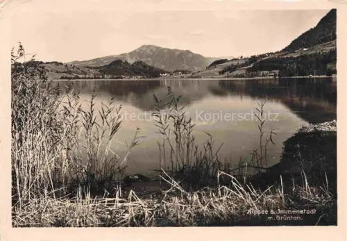 AK / Ansichtskarte Immenstadt Allgaeu Bayern Alpsee Gruenten See Schilf Berge Spiegelung Allgaeu