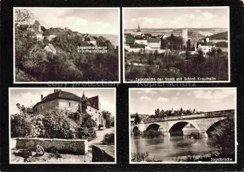 AK / Ansichtskarte Krautheim Jagst Hohenlohekreis BW Jugendherberge Schloss Jagstbruecke Jagst Stadtansicht Kirche Bruecke
