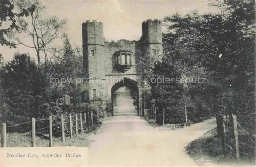 AK / Ansichtskarte Apperley Bridge Greengates Leeds West Yorkshire UK Needles-Eye Torturm Torhaus Bogen Baeume England Yorkshire