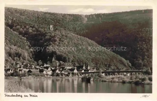 AK / Ansichtskarte Freudenberg Main Baden BW Main Fluss Turm Ortschaft Wald Gasthaus-zur-Rose