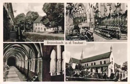 AK / Ansichtskarte Bronnbach Wertheim BW Kloster Kirche Kreuzgang Chorgestuehl Abtei