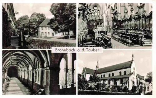AK / Ansichtskarte Bronnbach Wertheim BW Kloster Kirche Kreuzgang Chorgestuehl Abtei Gasthof-Ernst-Lang