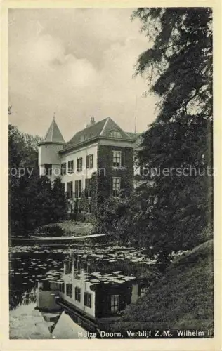 AK / Ansichtskarte Huize Doorn UTRECHT NL Huize-Doorn Schloss Teich Seerosen Baeume Wilhelm-II Spiegelung