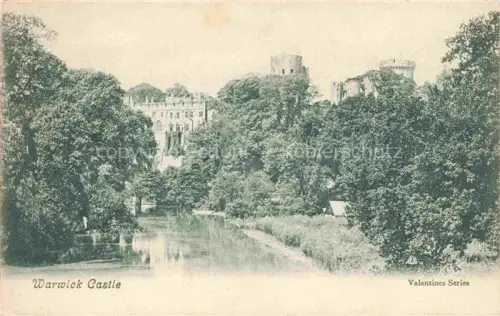 AK / Ansichtskarte Warwick Castle Warwickshire UK Warwick-Castle Burg Turm Fluss Avon Baeume Zinnen