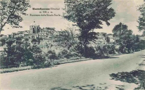 AK / Ansichtskarte Montefiascone Viterbo Roma Lazio IT Strada-Nazionale Dom Stadtblick Strasse Lazio Huegel Baeume