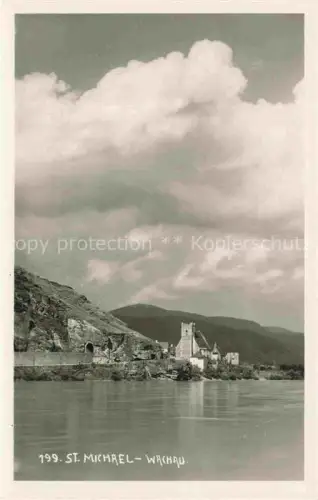 AK / Ansichtskarte St Michael Wachau Weissenkirchen Waldviertel Niederoesterreich AT Donau Kirche Wachau Felsen Fluss Turm Schlucht