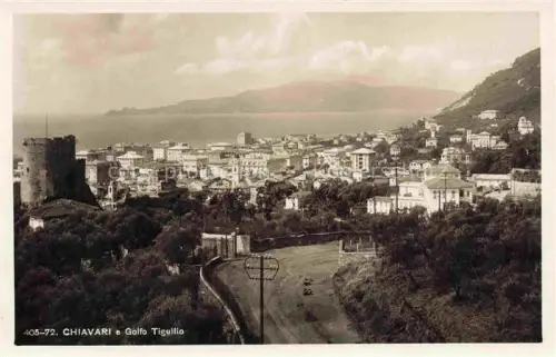 AK / Ansichtskarte Chiavari Genova Genua Liguria IT Golfo-Tigullio Stadtblick Meer Bucht Turm Ligurien Ligurisches-Meer Kueste