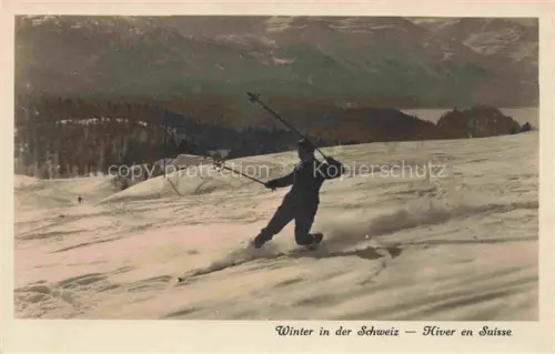 AK / Ansichtskarte Skifahren Skiing Winter in der Schweiz