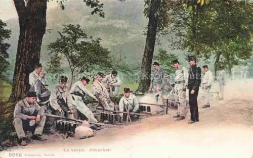 AK / Ansichtskarte Militaria Schweiz La soupe Abkochen