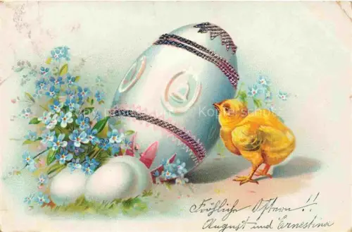 AK / Ansichtskarte Ostern Easter Paques Pasqua-- Kueken Eier 