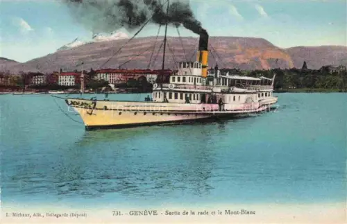 AK / Ansichtskarte Dampfer Schaufelrad Geneve Mont Blanc