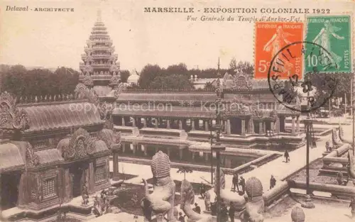 AK / Ansichtskarte Exposition Coloniale Marseille 1922  Temple Al Angkor Vat 